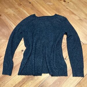 Abercrombie & Fitch Charcoal Knit Sweater split back size M